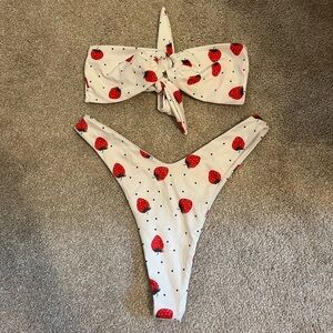 Strawberry Print Bikini Set